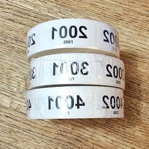 White Numbered Label Rolls